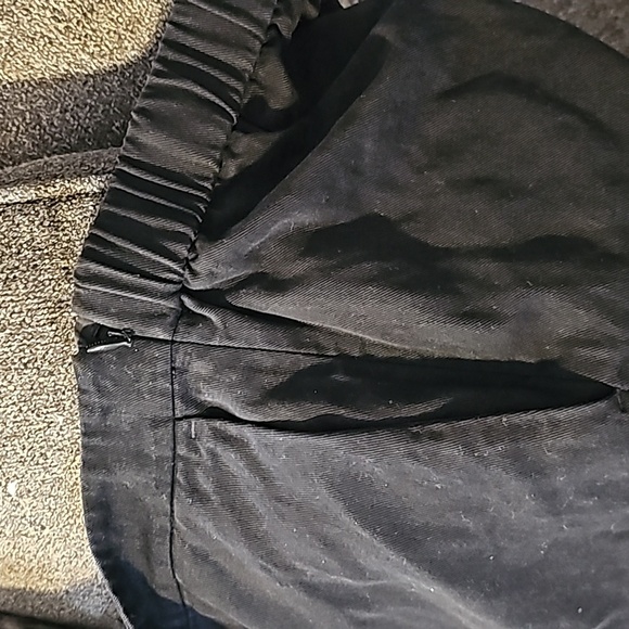 Eileen Fisher Wide Leg Pants Elastic Waist Size Large Black Side Zip Pockets - Picture 8 of 11